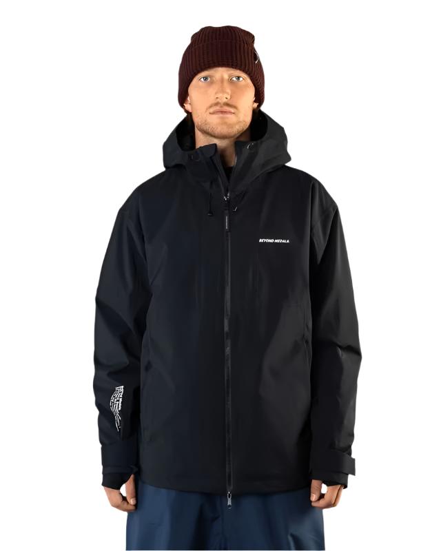 Beyond Medals Fullzip Insulated Jacket 2025 - A black jacket with a white logo on the left chest and a zipper down the front.