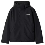 Beyond Medals The Jacket Shell 2025 - A black jacket with a hood and two zippered pockets on either side, featuring a white logo on the left chest area.