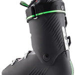 Rossignol Hi-Speed 120 HV Ski Boots 2024 - Black ski boots with silver buckles and a green accent on top of the tongue.