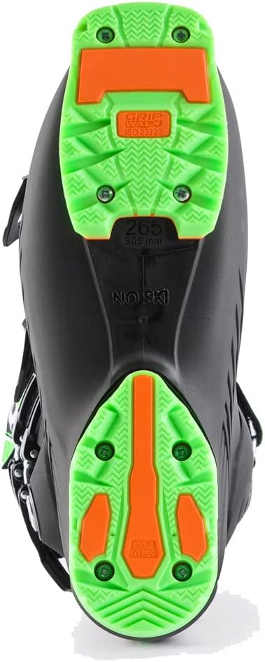Rossignol Hi-Speed 120 HV Ski Boots 2024 - Black ski boots with a textured, rubberized toe cap and silver buckles.