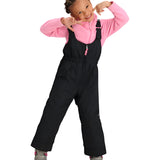 Obermeyer Junior's Snoverall Insulated Bib Pant 2025 - Black insulated overall with adjustable straps and a zippered fly.