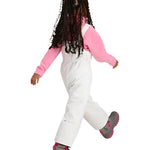 Obermeyer Junior's Snoverall Insulated Bib Pant 2025 - White snow bib pants with a black logo on the left leg.