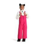 Obermeyer Junior's Snoverall Insulated Bib Pant 2025 - A pair of bright pink snow pants with a bib design and adjustable straps.