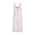 Obermeyer Junior's Snoverall Insulated Bib Pant 2025 - A light pink overall with a zipper down the front and adjustable straps on the shoulders.