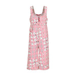 Obermeyer Junior's Snoverall Insulated Print Bib 2025 - Pink overall with a repeating pattern of snowmen, hearts, and bows.