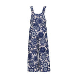 Obermeyer Junior's Snoverall Insulated Print Bib - A bib overall with a navy and white floral print, featuring an insulated design.