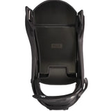 Flux Women's DS Step On Snowboard Binding - A black snowboard binding with a rectangular logo on top that reads "FLUX" in gray letters.