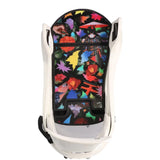 Flux Women's DS Step On Snowboard Binding - A black binding with a colorful floral pattern on top, featuring red flowers and green leaves.