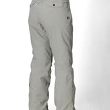 Light grey women's shell pants, back view, straight legs with button waist