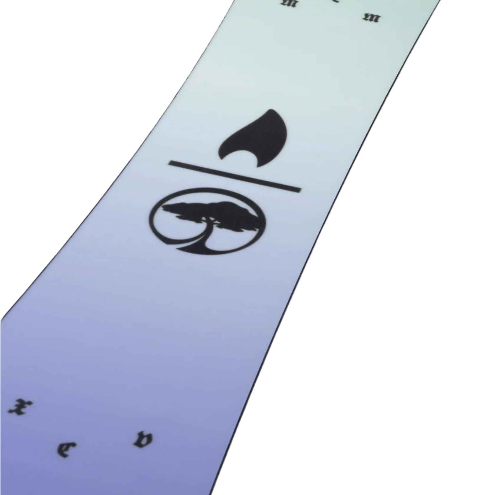 Arbor Women's Kuro Neko Snowboard 2026 - A snowboard with a black cat silhouette on a white background.