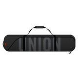 Union Snowboard Bag - Black snowboard bag with a handle on top, zippered pockets and straps to secure the board.