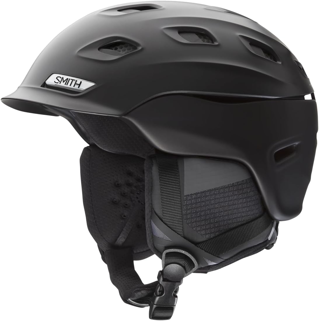 Smith Men's Vantage AF Helmet 2022 - Matte black helmet with a sleek, aerodynamic design and ventilation system.