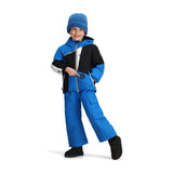 Obermeyer Junior's Orb Insulated Jacket - A blue and black insulated jacket with a white zipper, worn by a model on a plain background.
