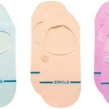 Stance Ladies Absolute No Show 3 pack socks 2023 - Pastel-colored no-show socks in a three-pack, featuring a solid color design with no visible patterns or textures.