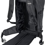 Head Kore Backpack 2023 - Black backpack with yellow zipper pull on top right side.