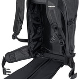 Head Kore Backpack 2023 - Black backpack with yellow zipper pull on top right side.