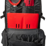 Head Kore Backpack 2023 - Black backpack with a zippered front pocket and two side pockets, featuring a black strap and a small white logo on the top.