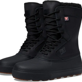 DC Reach Insulated Water Resistant Boot 2024 - Black waterproof boots with a textured rubber sole and laces.