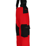 Obermeyer Junior's Volt Insulated Pant 2025 - Black insulated ski pants with a red stripe down the side and black Velcro straps at the waist.