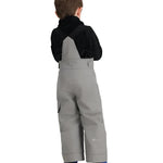Obermeyer Junior's Volt Insulated Pant 2025 - A pair of gray insulated ski pants with a black logo on the left leg.