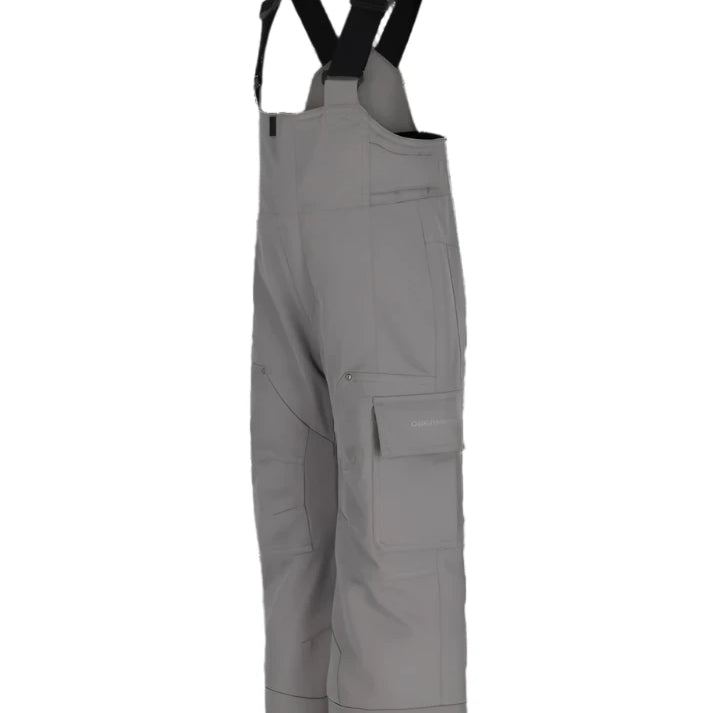 Obermeyer Junior's Volt Insulated Pant 2025 - A pair of gray insulated ski pants with a black strap on the back.