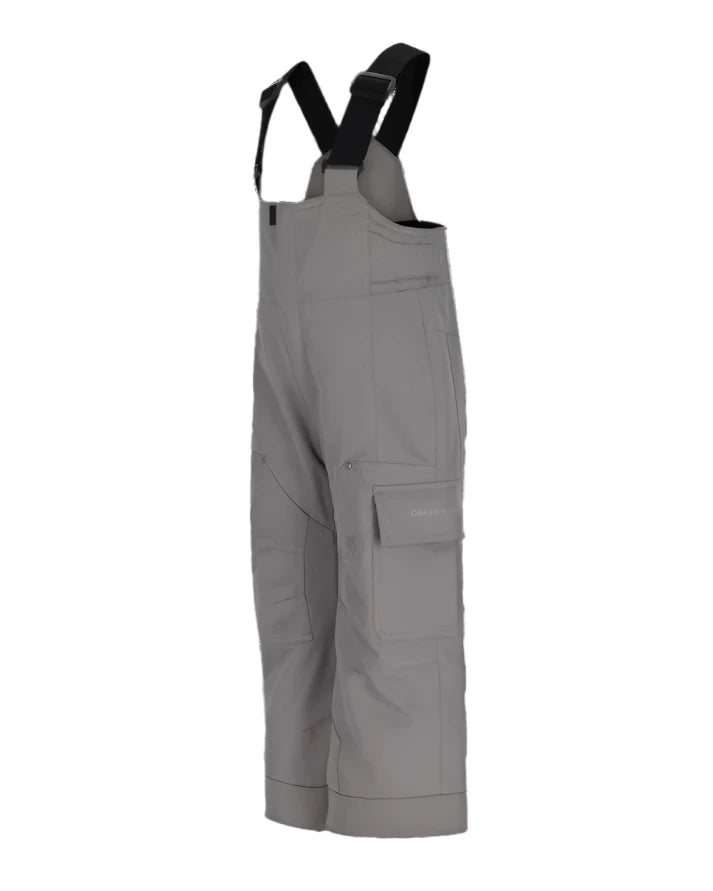 Obermeyer Junior's Volt Insulated Pant 2025 - A pair of gray insulated ski pants with a black strap on the back.