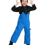 Obermeyer Junior's Volt Insulated Pant 2025 - A pair of blue insulated ski pants with a black strap and buckle on the waist.