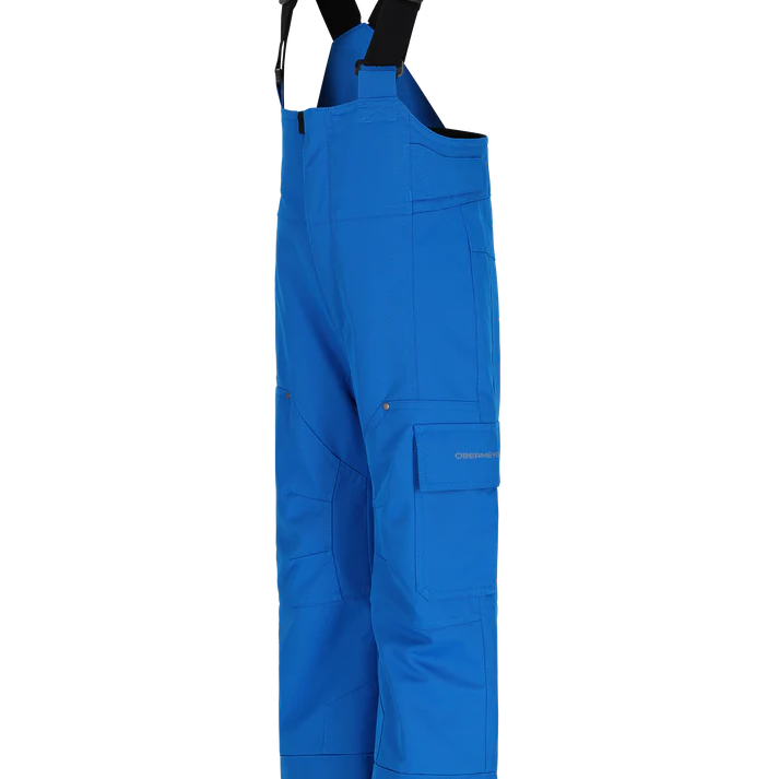 Obermeyer Junior's Volt Insulated Pant 2025 - A pair of blue insulated ski pants with a black strap on the back.
