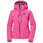 Helly Hansen Women's Alphelia Lifaloft Jacket 2025 - A bright pink jacket with a black zipper and two zippered pockets on the front.