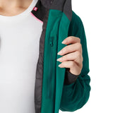 Helly Hansen Women's Alphelia Lifaloft Jacket 2025 - A black jacket with a pink zipper and white logo on the left chest.