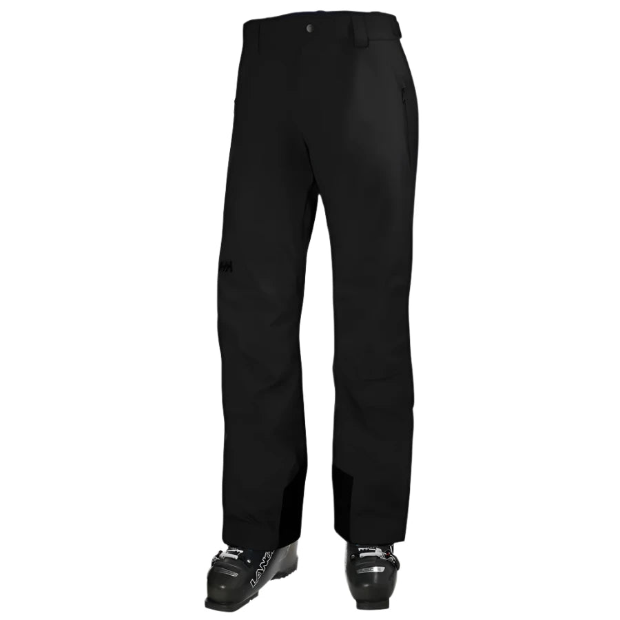 Hally Hansen Men's Legendary Insulated Pant 2025 - Black insulated ski pants with a zippered pocket on the right thigh and two zippered pockets at the waist.