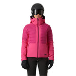 Helly Hansen Women's Avanti Insulated Jacket - A bright pink jacket with a hood, zippered pockets and black accents on the shoulders.