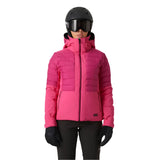 Helly Hansen Women's Avanti Insulated Jacket - A bright pink jacket with a hood, zippered pockets and black accents on the shoulders.