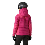 Helly Hansen Women's Avanti Insulated Jacket 2025 - A bright pink jacket with a hood, featuring horizontal quilting and zippered pockets on both sides.