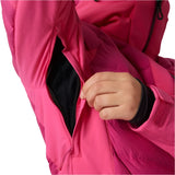 Helly Hansen Women's Avanti Insulated Jacket - A woman's pink insulated jacket with a black zipper and two zippered pockets on either side.