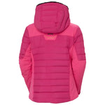 Helly Hansen Women's Avanti Insulated Jacket - A bright pink jacket with a hood, featuring a black zipper and two zippered pockets on either side.