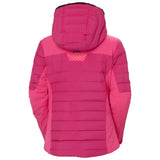 Helly Hansen Women's Avanti Insulated Jacket - A bright pink jacket with a hood, featuring a black zipper and two zippered pockets on either side.