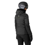 Helly Hansen Women's Avanti Insulated Jacket - A black insulated jacket with a fur-lined hood and zippered pockets.