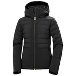 Helly Hansen Women's Avanti Insulated Jacket - A black insulated jacket with a zippered front and hood, featuring a fur-lined collar.