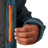Helly Hansen Garbaldi 2.0 Insulated Jacket - A dark blue jacket with a black zipper and two zippered pockets on either side.