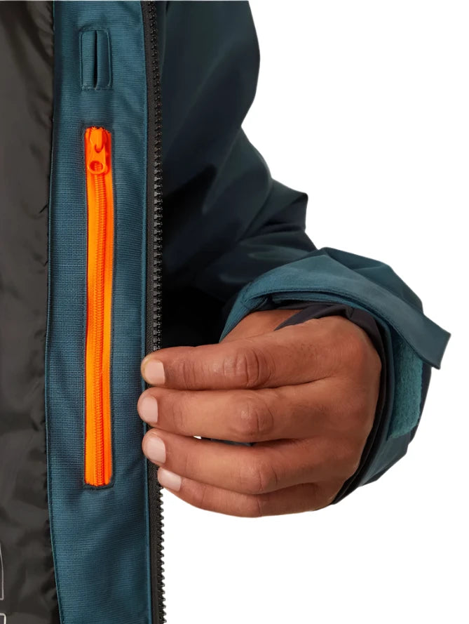 Helly Hansen Garbaldi 2.0 Insulated Jacket - A dark blue jacket with a black zipper and two zippered pockets on either side.