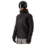 Helly Hansen Garbaldi 2.0 Insulated Jacket - A black insulated jacket with a hood, featuring two zippered pockets on the front and a zipper running down the center.