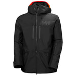 Helly Hansen Garbaldi 2.0 Insulated Jacket - A black insulated jacket with a red zipper and two zippered pockets on either side of the waist.