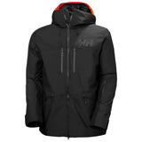 Helly Hansen Garbaldi 2.0 Insulated Jacket - A black insulated jacket with a red zipper and two zippered pockets on either side of the waist.