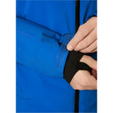 Helly Hansen Alpha Infinity Insulated Jacket - A royal blue jacket with a black zipper and two zippered pockets on either side of the chest.