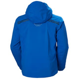 Helly Hansen Alpha Infinity Insulated Jacket 2025 - A royal blue jacket with a hood, featuring two black stripes on each shoulder and a white logo at the chest.