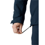 Helly Hansen Swift 3-in-1 Jacket - A dark blue jacket with a black zipper and white stitching on the left sleeve.