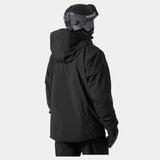 Helly Hansen Swift 3-in-1 Jacket - A black jacket with a hood, featuring a zippered front and two side pockets.