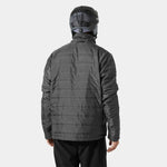 Helly Hansen Swift 3-in-1 Jacket - A dark gray jacket with a zippered chest pocket and two zippered side pockets, worn by a model on a plain background.