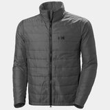 Helly Hansen Swift 3-in-1 Jacket 2025 - A dark gray jacket with a zippered front and two side pockets, featuring a subtle logo on the left chest.